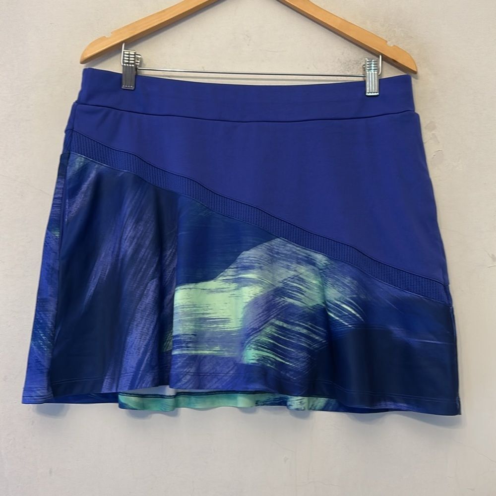 PGA Tour purple lime green pull on golf skort Size L EUC - Picture 2 of 8